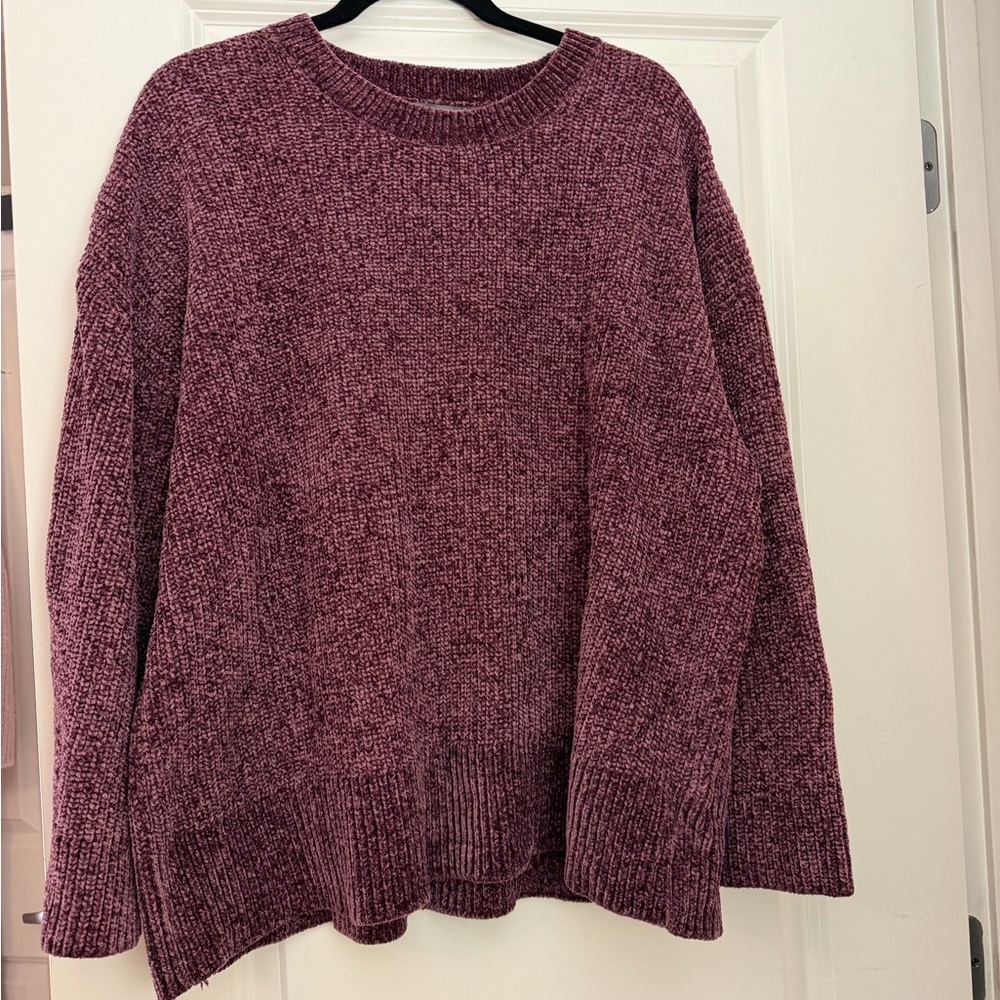 Matty M Plush Chenille Crewneck Sweater - Mauve
